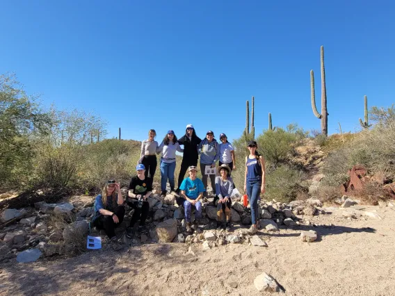 Bio/Diversity Project interns visiting Saguaro National Park - group picture