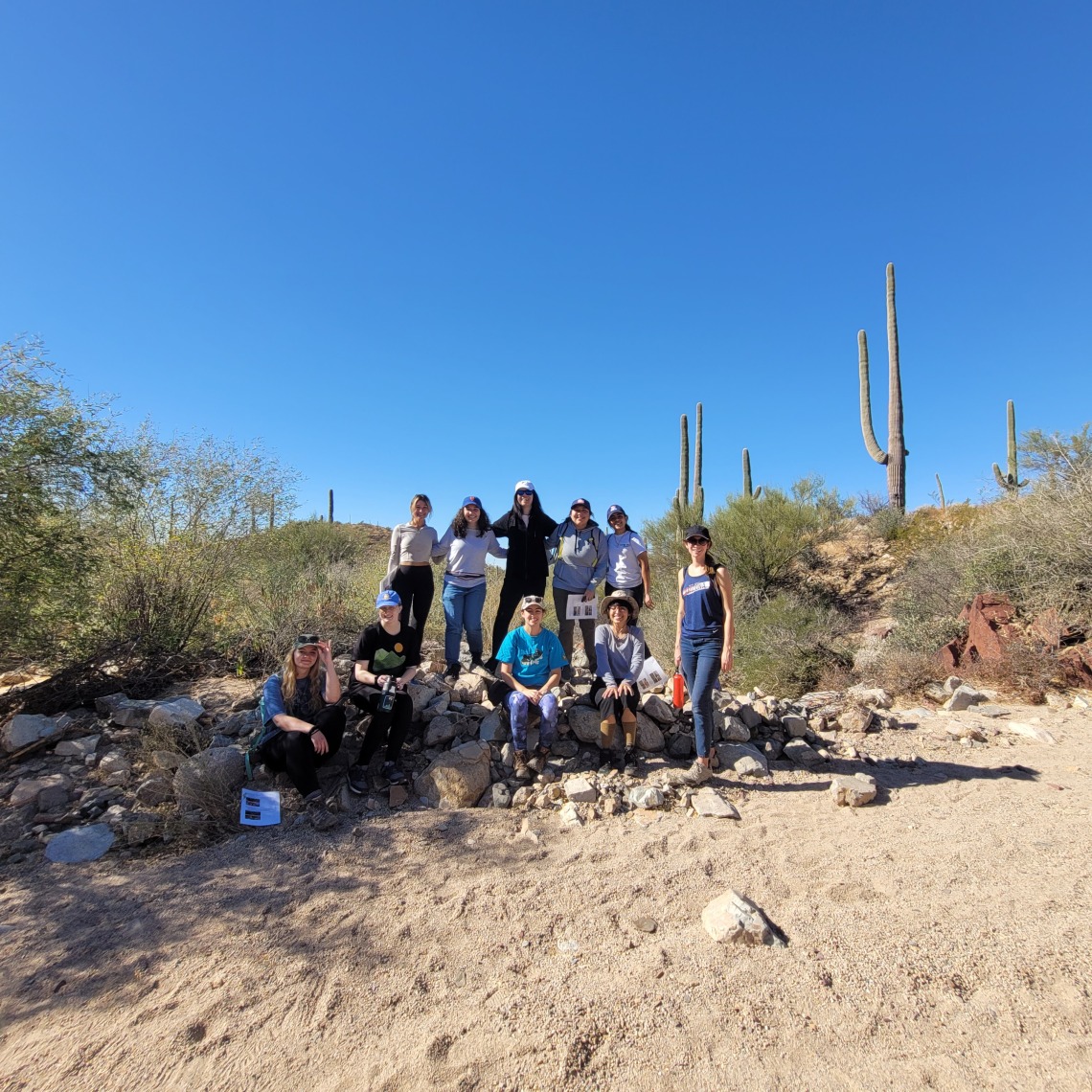 Bio/Diversity Project interns visiting Saguaro National Park - group picture